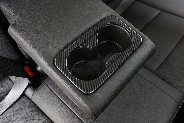 Fit for Kia K3 Forte 2019-2023 Carbon Fiber Rear Water Cup Holder Panel Trim 1pc