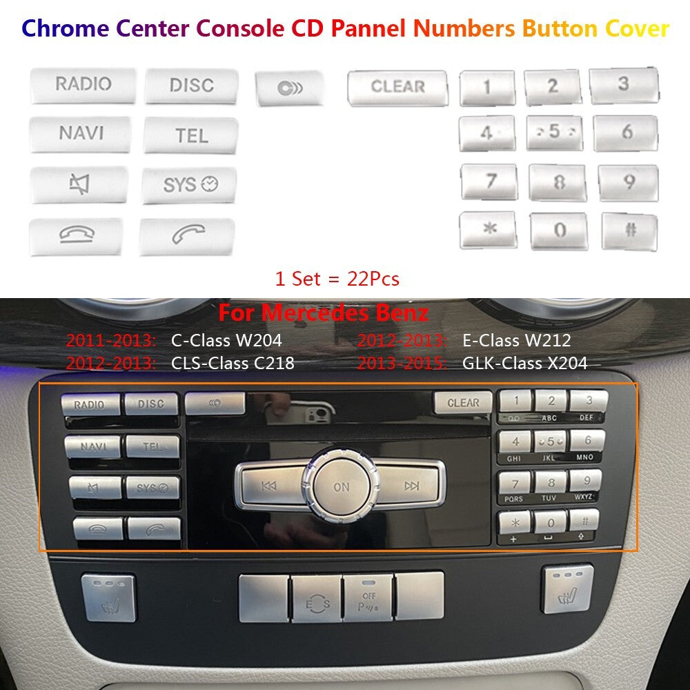 for Mercedes-Benz CLS C218 W212 Car Console CD Numbers Radio Switch Cover Trim