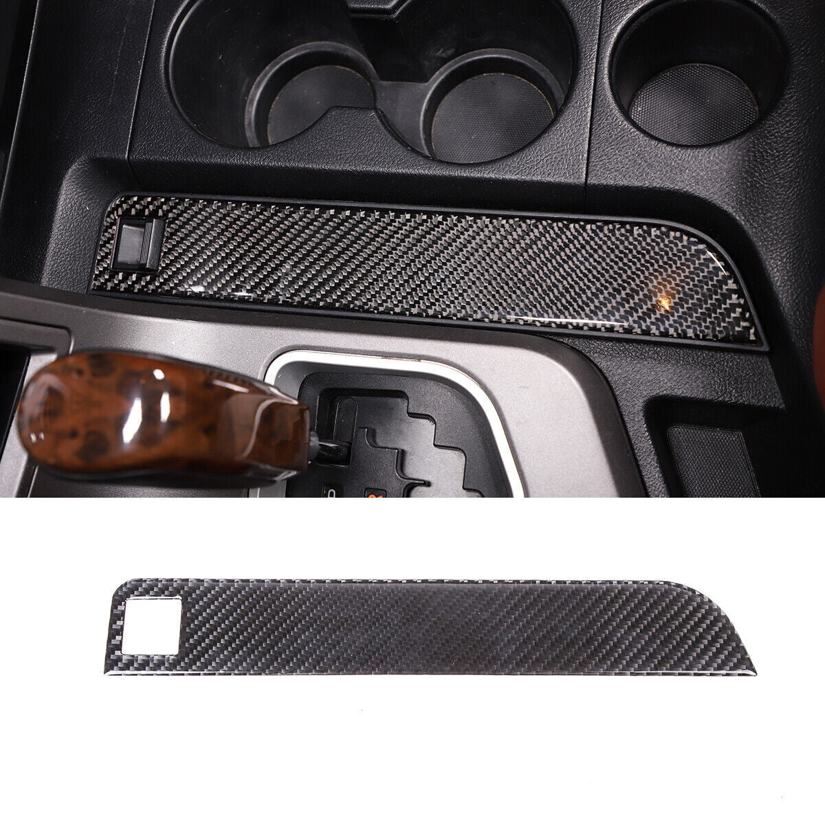 2007-13 Soft Carbon Fiber Indoor Center Strip Sticker Console Trim For Tundra