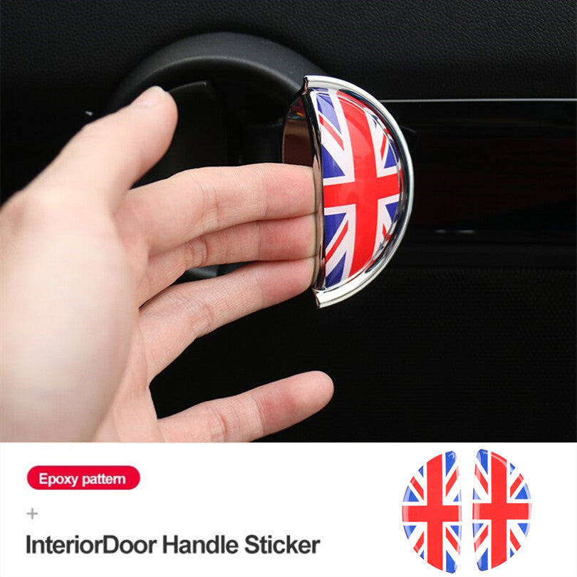 2PCS for MINI Cooper R55 R56 R57 3D Union Jack Front Rear Door Handle Sticker