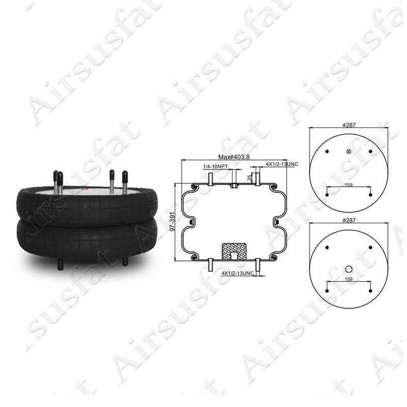 Fit for Contitech Firestone Air Suspension Spring Assembly FD530-35 543