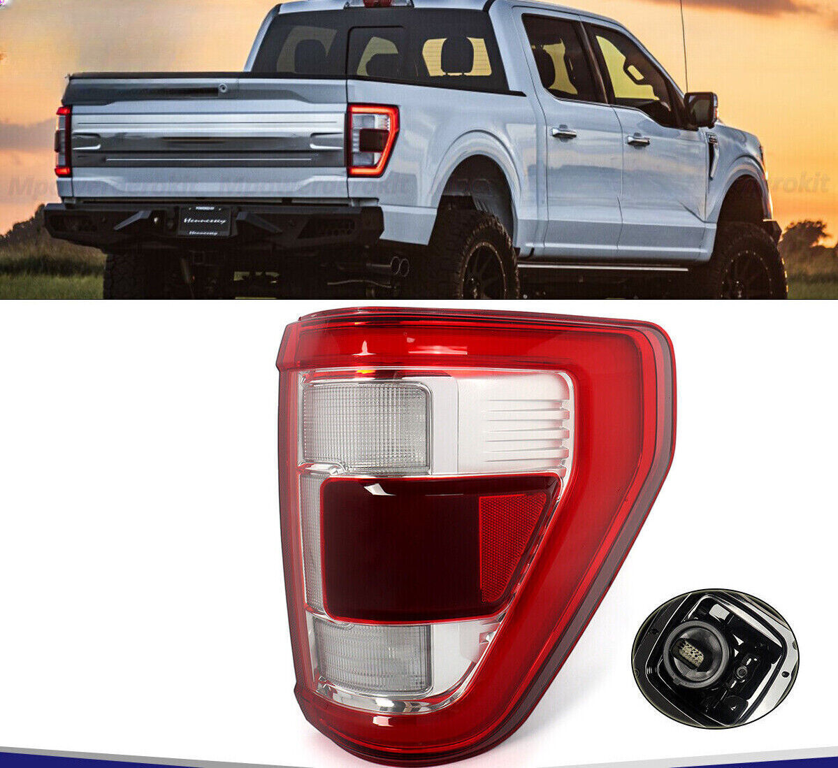 for Ford F-150 F150 2021-2023 LED Right Passenger Side Tail Light w/ Blind Spot