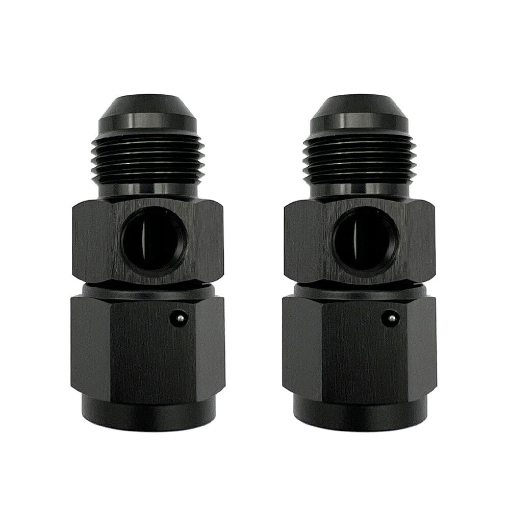 2 x 12AN Fuel Fitting Male to Female with 1/8 NPT Gauge Sensor Port Hose Adapter