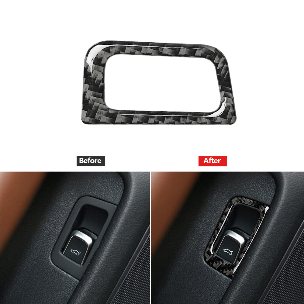 Carbon fiber button for the rear trunk trim for Audi A6 2012-2018
