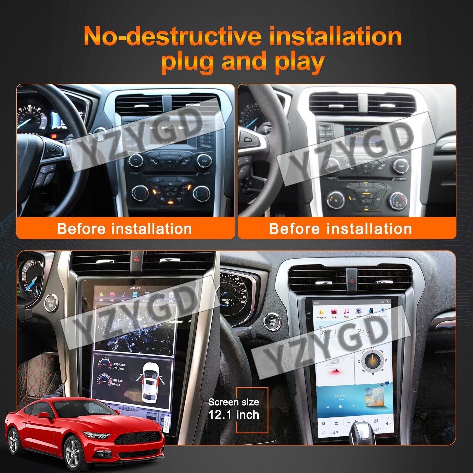 Android for Ford Mondeo Fusion MK5 2013-2021 Car Radio Carplay Receiver 128GB