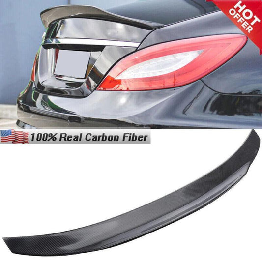 True carbon fiber trunk boiler wing suitable for Mercedes-Benz W218 CLS400 CLS500 CLS63 AMG S 12UP