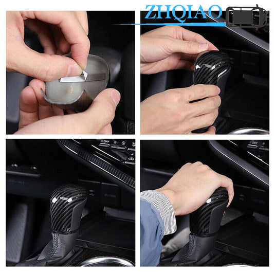 Carbon Fiber Style ABS Gear Shift Knob Cover Trim Fit for Toyota for Camry 2018-2020