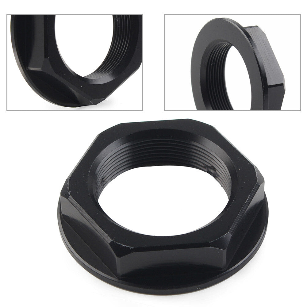 Triple Tree Stem Yoke Center Hole Nut For Universal Motorcycle Aluminum Black