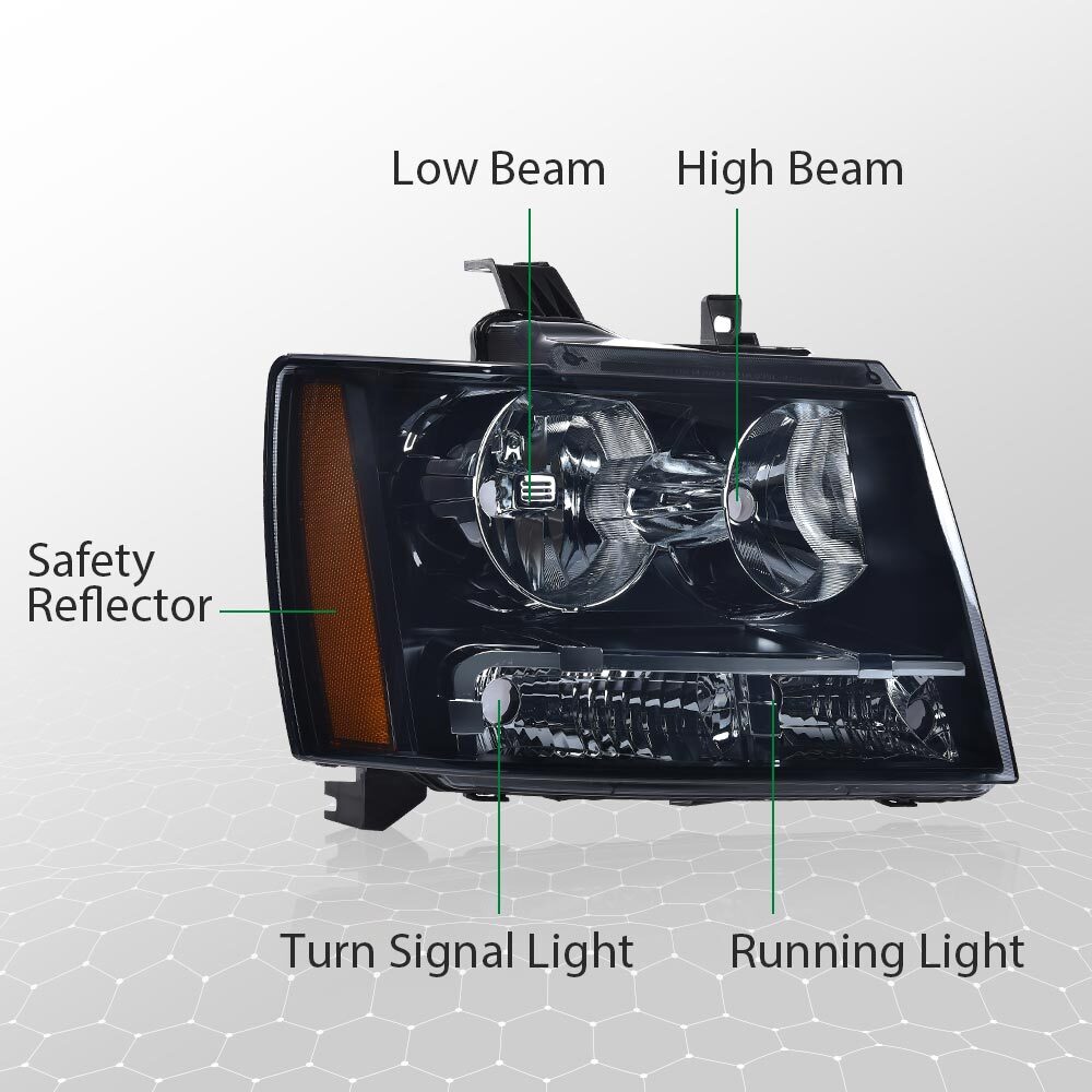 Replacement headlights suitable for 2007-2014 for Chevrolet Avalanche Suburban Tahoe