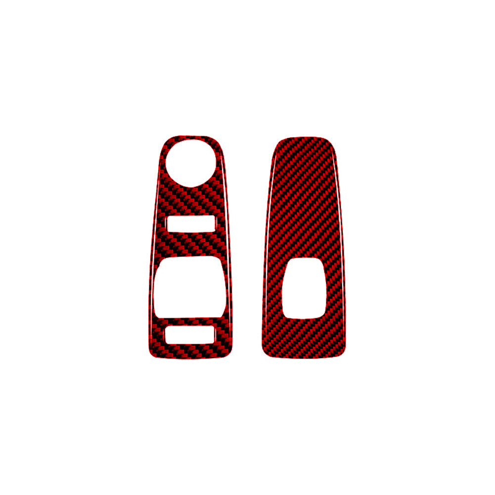 2X Red Carbon Fiber Window Lift Control Cover Trim for RAM Promaster 2014-2021
