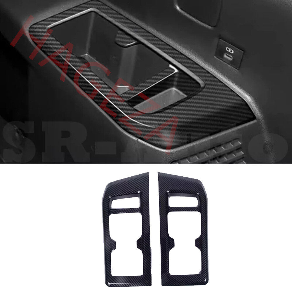 Carbon ABS Third Row Water Cup Holder Trim For Toyot@ for Land Cruiser LC250 2024-25