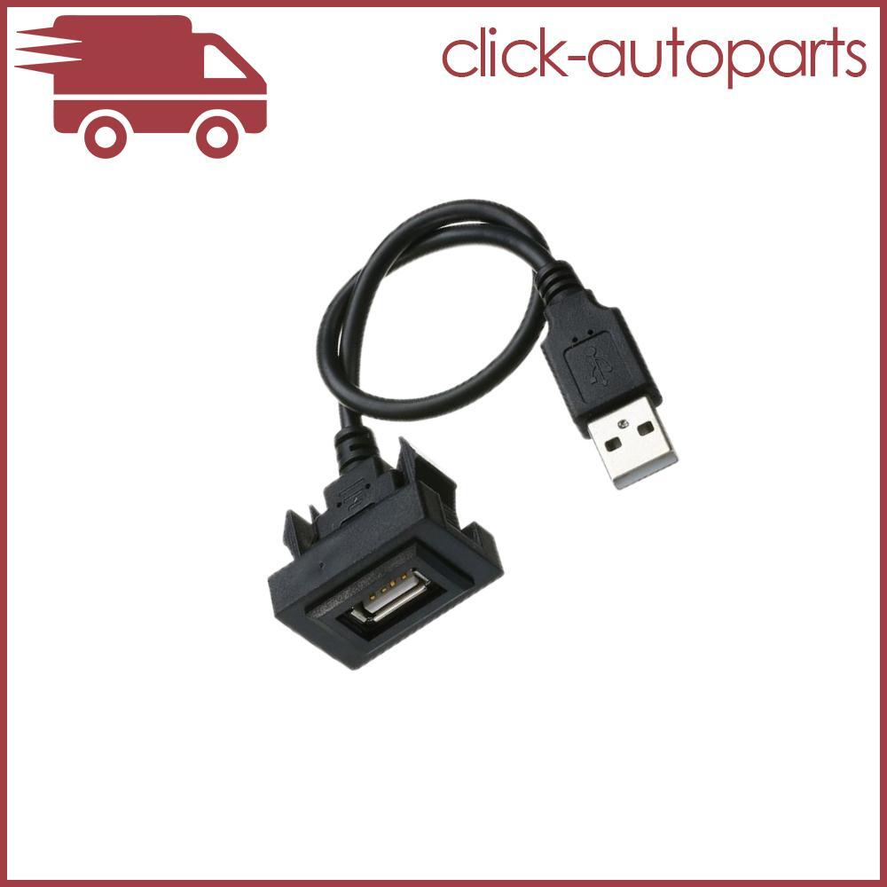 Dashboard Flush Mount Male Female Socket Extension Cable Black Fit for Toyota