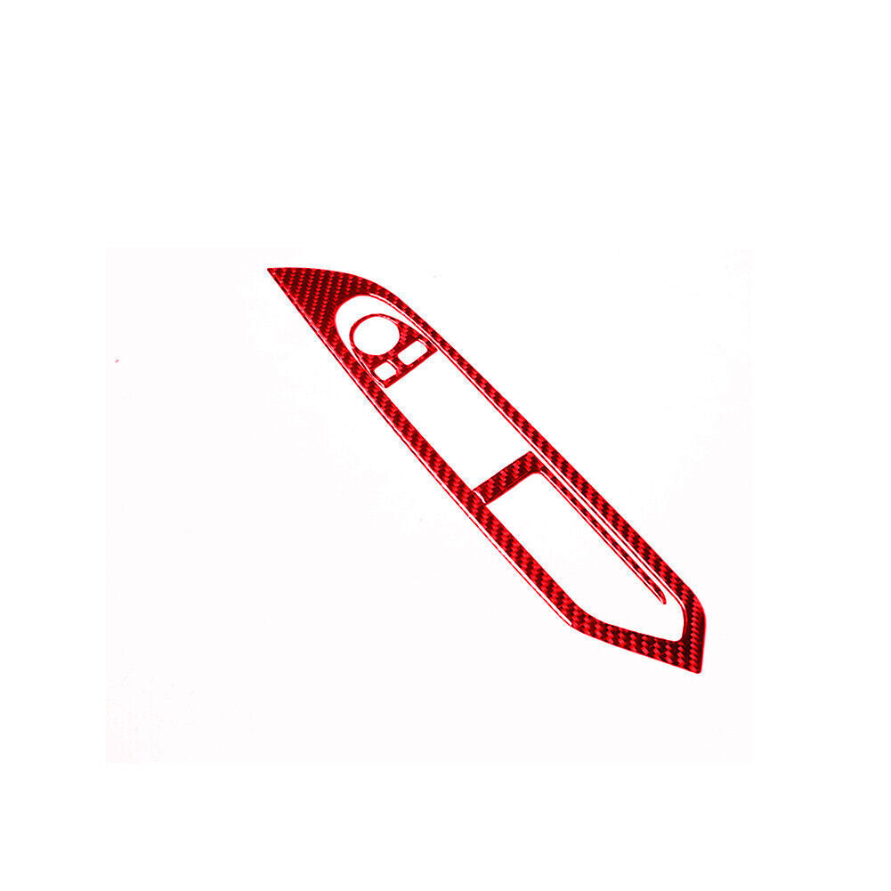 3Pcs Red Carbon Fiber Driver Window Switch Panel Cover Trim for BMW 6 Series F12