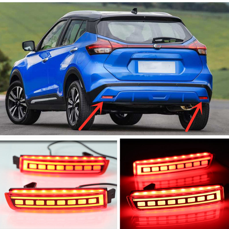 Square LED rear fog light and tail bumper light kit (2 pieces) for NISSAN KICKS 2017 - 2023