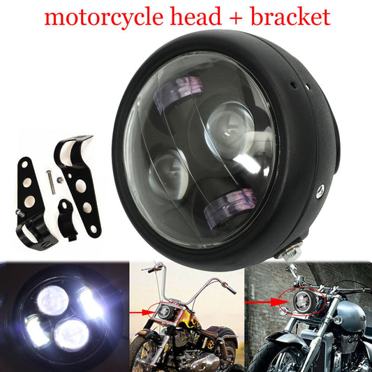 6.5 Motorcycle Headlight Front Light lamp 12V Kit Motorbike Universal Black