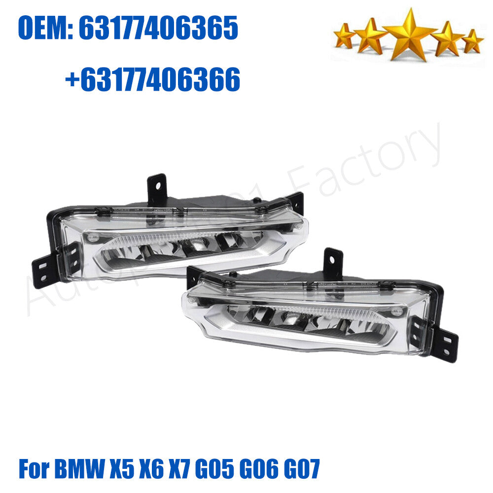 1Pair Front Fog Light Lamp LED Daytime Running Light ForBMW X5 X6 X7 G05 G06 G07