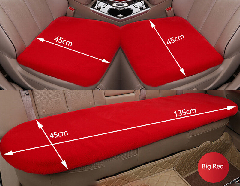 1Pc Car for Seat Cover Front Cushion Plush Soft Comfort Pad Protector Mat Warm Red