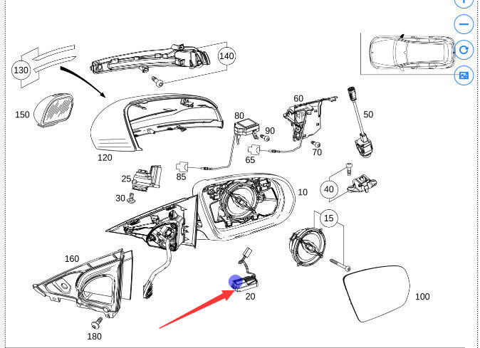 Side View Mirror For 15-20 for MERCEDES S-CLASS A0998201059 0998201059