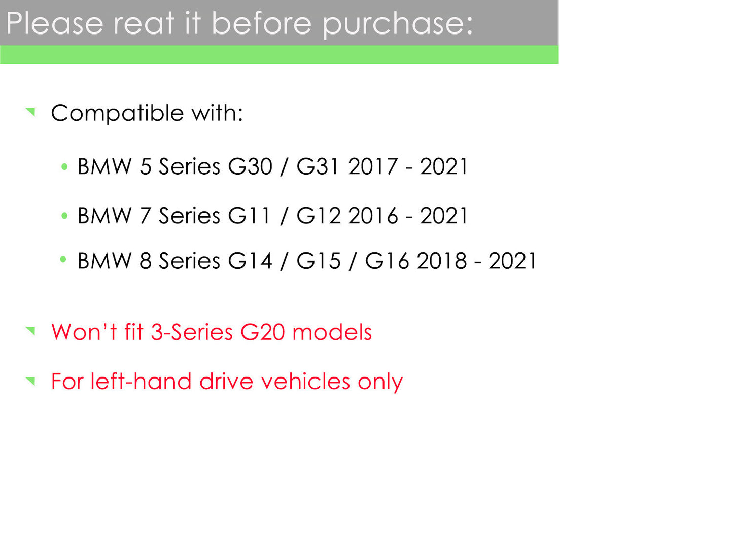 Replacement parts for carbon fiber side mirror covers of for BMW 8 Series G14 G15 840i M850i