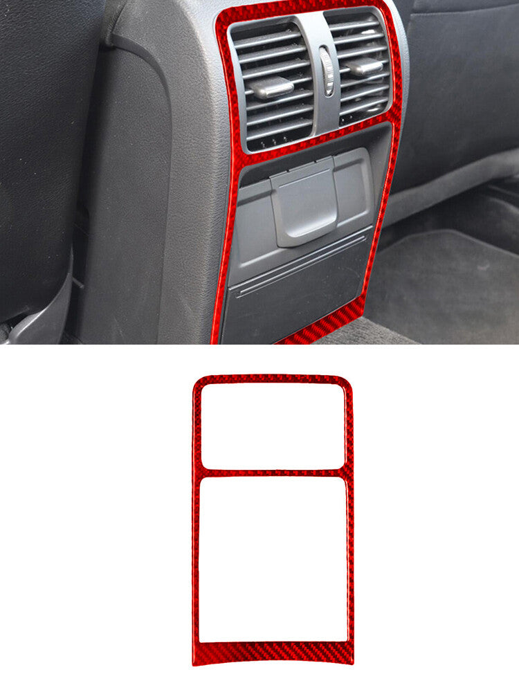 Rear Air Conditioner Panel Trim Interior Carbon Fiber for VW for Passat 2006-11 Red
