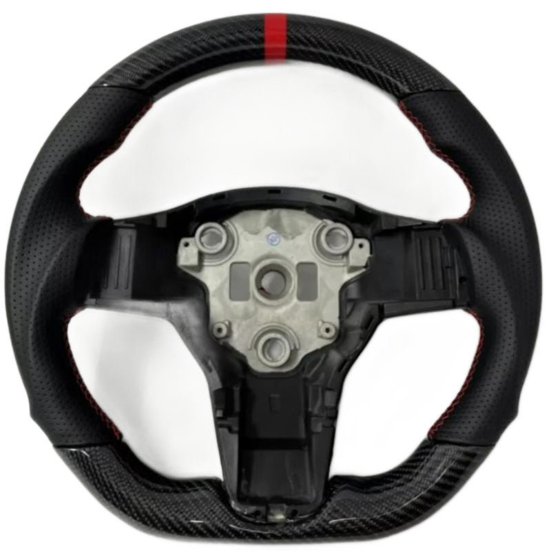 Steering Wheel Red Ring for Tesla for Model 3 Y 2020 2021 2022 2023 Carbon Fiber