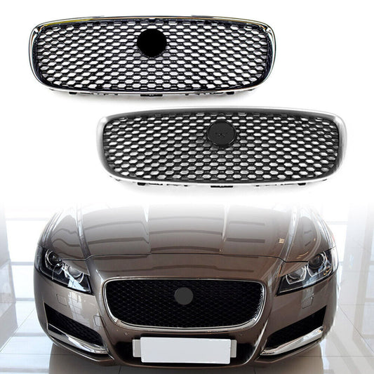 Upper Grill Front Grille Mesh for Jaguar XF XFR 2016-2020 19 Matte Silver