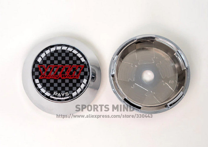 4x65mm for Volkswagen Racing logo badge wheel center cap hubcap badge chrome carbon