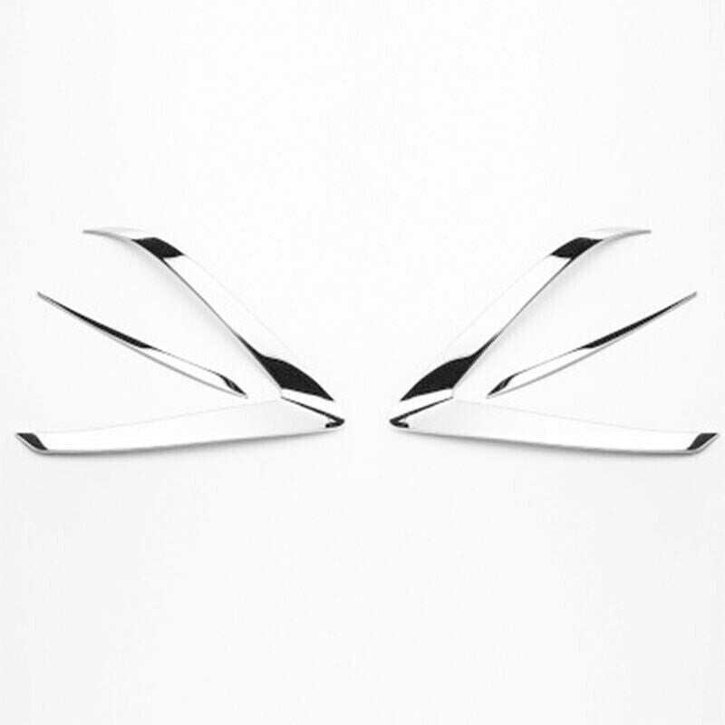 for Cadillac XTS 2013-2017 Chrome Steel Front Headlight Lamp Eyebrow Trim 4pcs