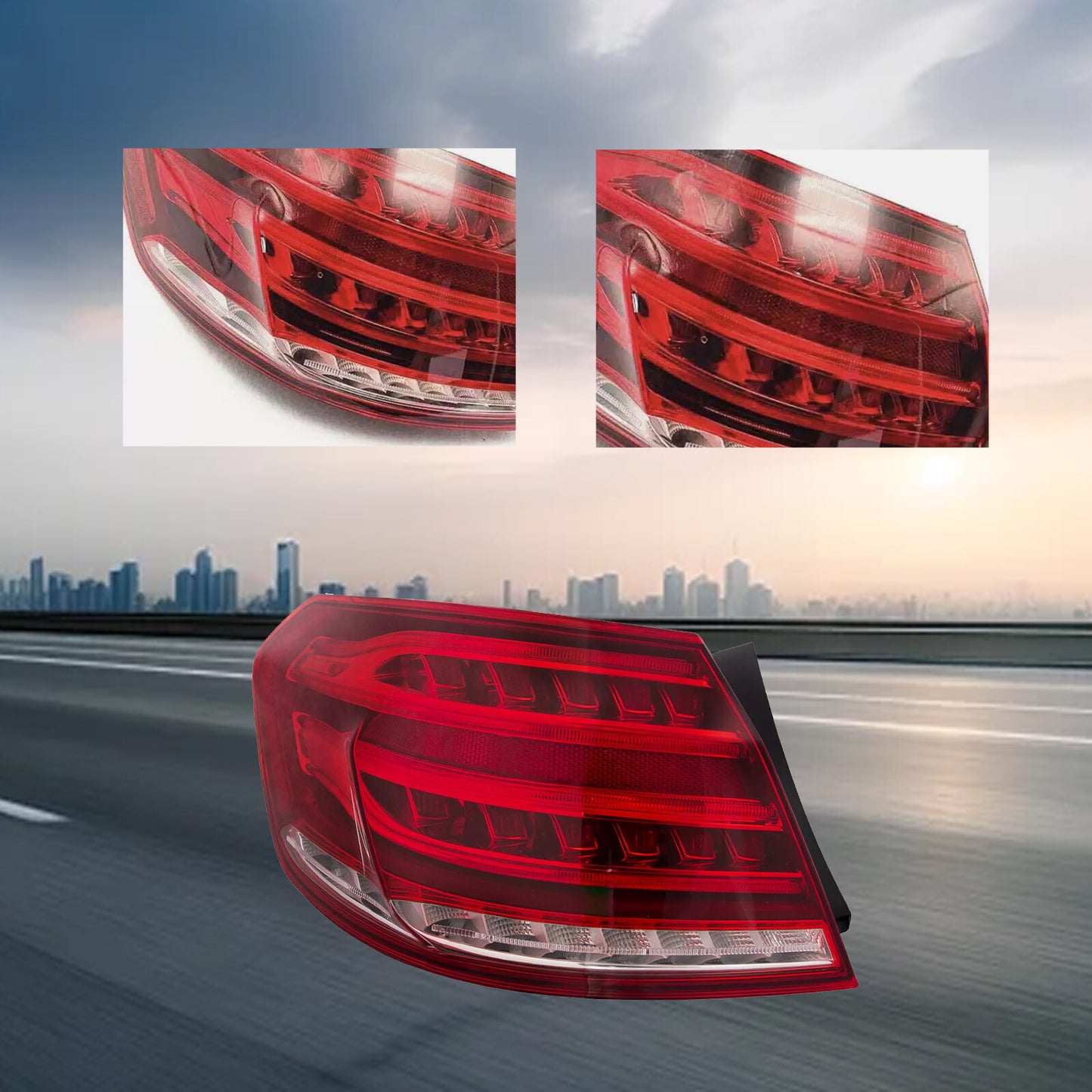 LED taillights on the left-hand drive 4-door sedan for the for Mercedes-Benz E-Class W212 2014