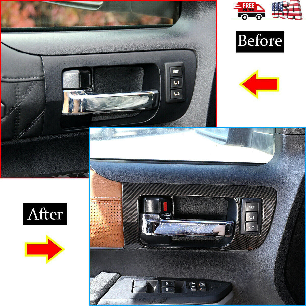2-Pack Carbon Fiber ABS Mirror Decorative Protective Covers for Ford Maverick 2022-2023