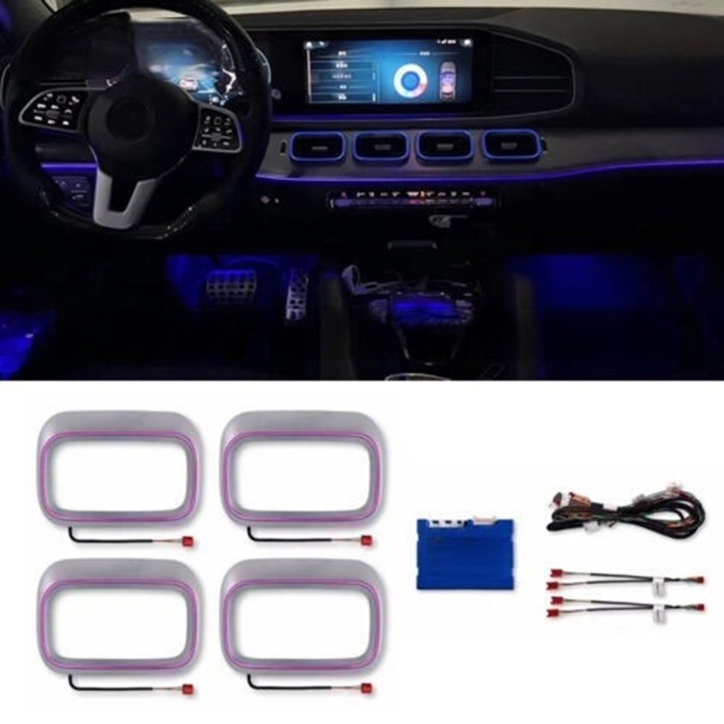 Ambient Light Air Vent for Mercedes-Benz GLE GLS W167 2020-2023 GLE350 GLE450
