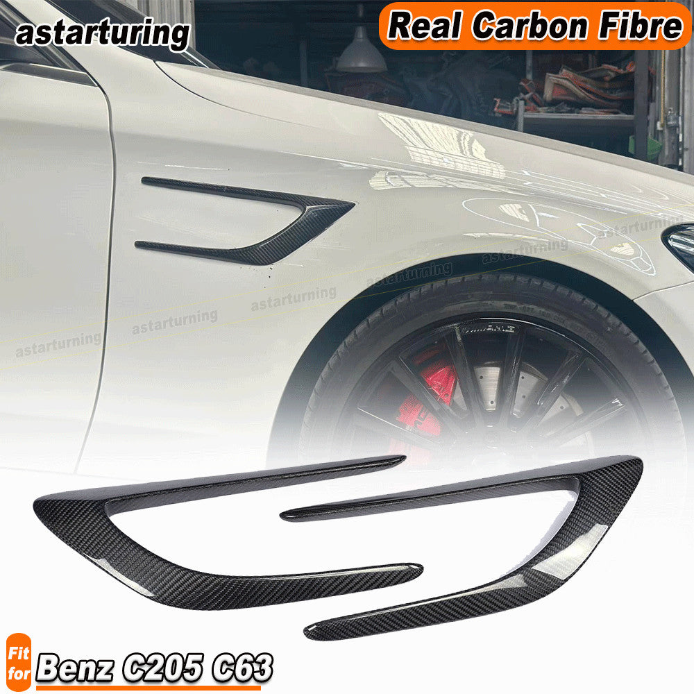 REAL Carbon Front Side Fender Fin Vents for Mercedes-Benz C205 C63 AMG 2015-2021