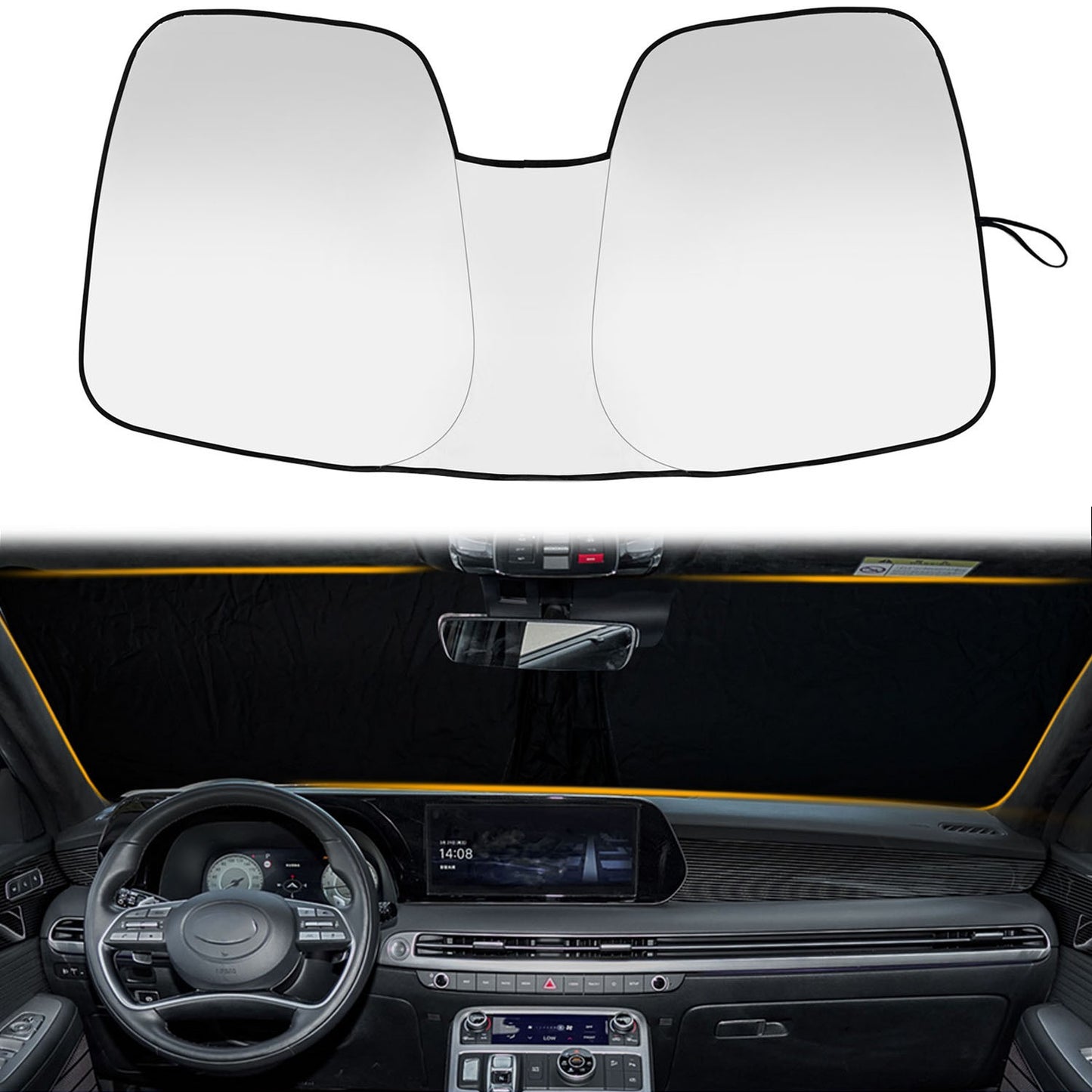 for Hyundai Palisade 2020-2025 Windshield Sun Cover Foldable Sunshade Blocks UV