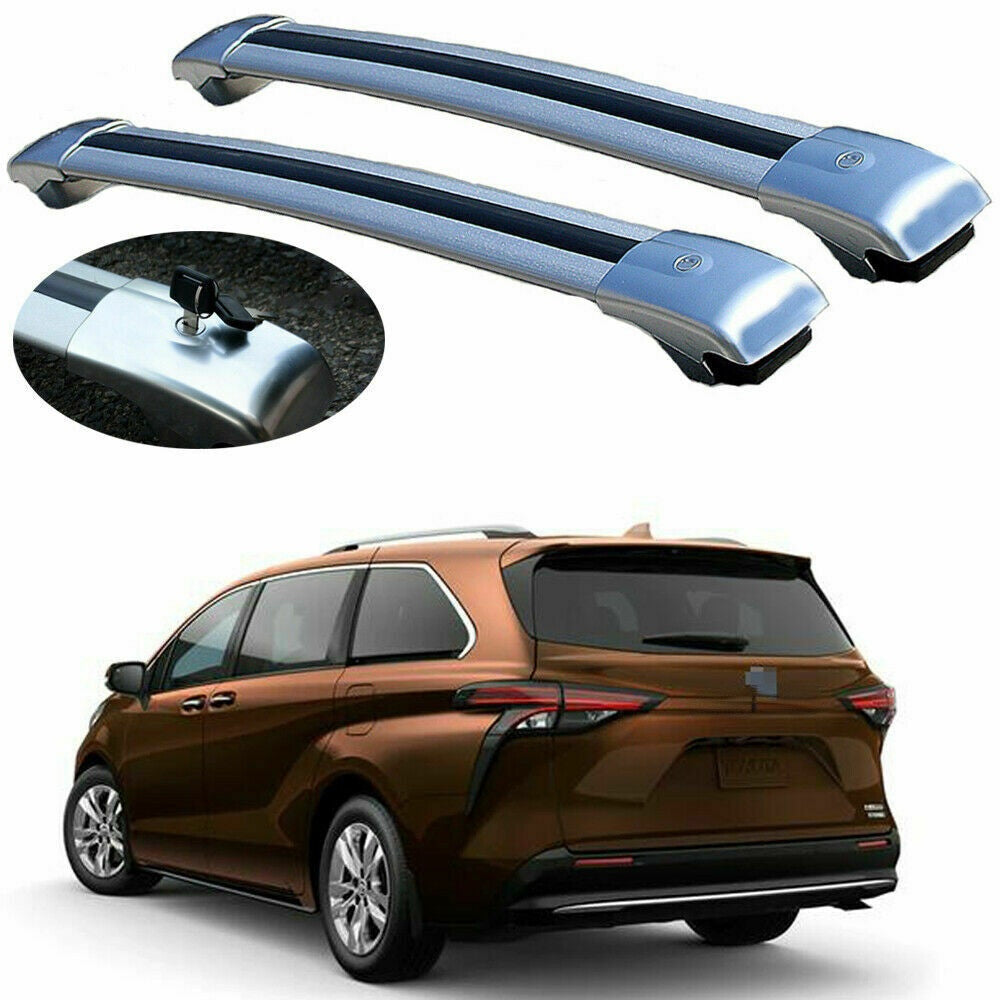 for Toyota for Sienna 2021-2023 Lockable Roof Rack Cross Bars Luggage Carrier Silver