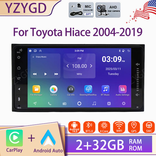 7inch Android Auto for Toyota Hiace 2004-2019 CarPlay Car Radio Stereo GPS Wifi