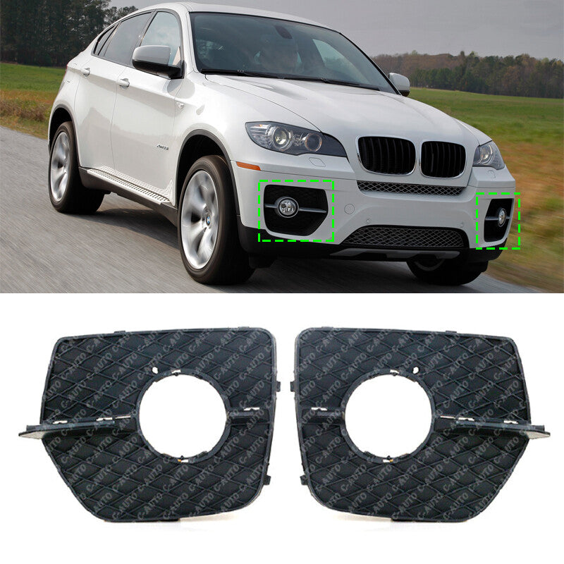 Front bumper trim mesh, fog lights, grille, and a pair of grille accents for BMW X6 E71 2008 - 2014