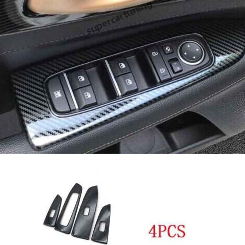 for Kia Forte K3 2019-2022 Carbon Fiber Steel Window Lock Lift Panel Trim Frame