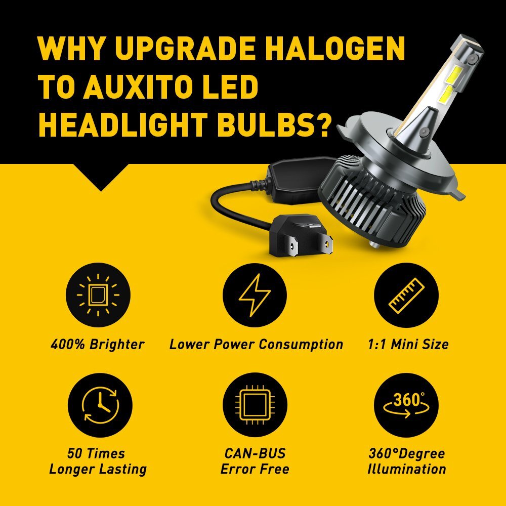 AUXITO H4 9003 16000LM LED 6500K White Sprout Light Year Elderly Care/Buddha Light