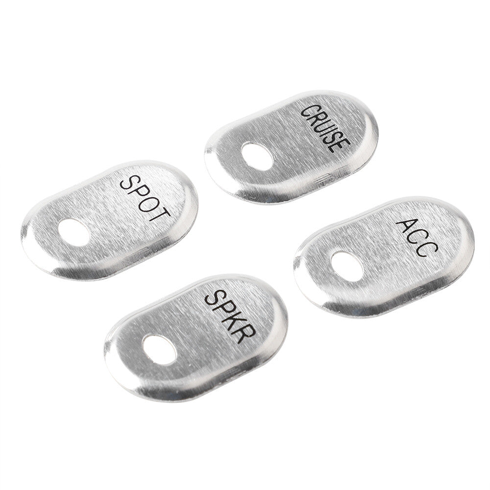 4PCS Chrome Brushed Panel Switch Covers Caps for Harley Touring Electra Glide