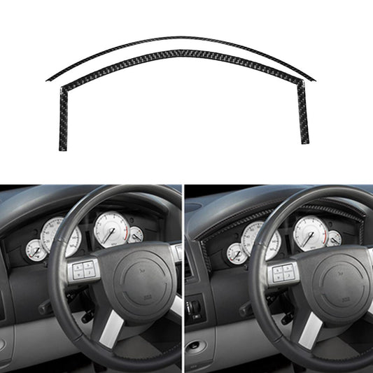 2Pcs Carbon Fiber Speedmeter Surround Cover Trim Sticker for Chrysler 300 05-07