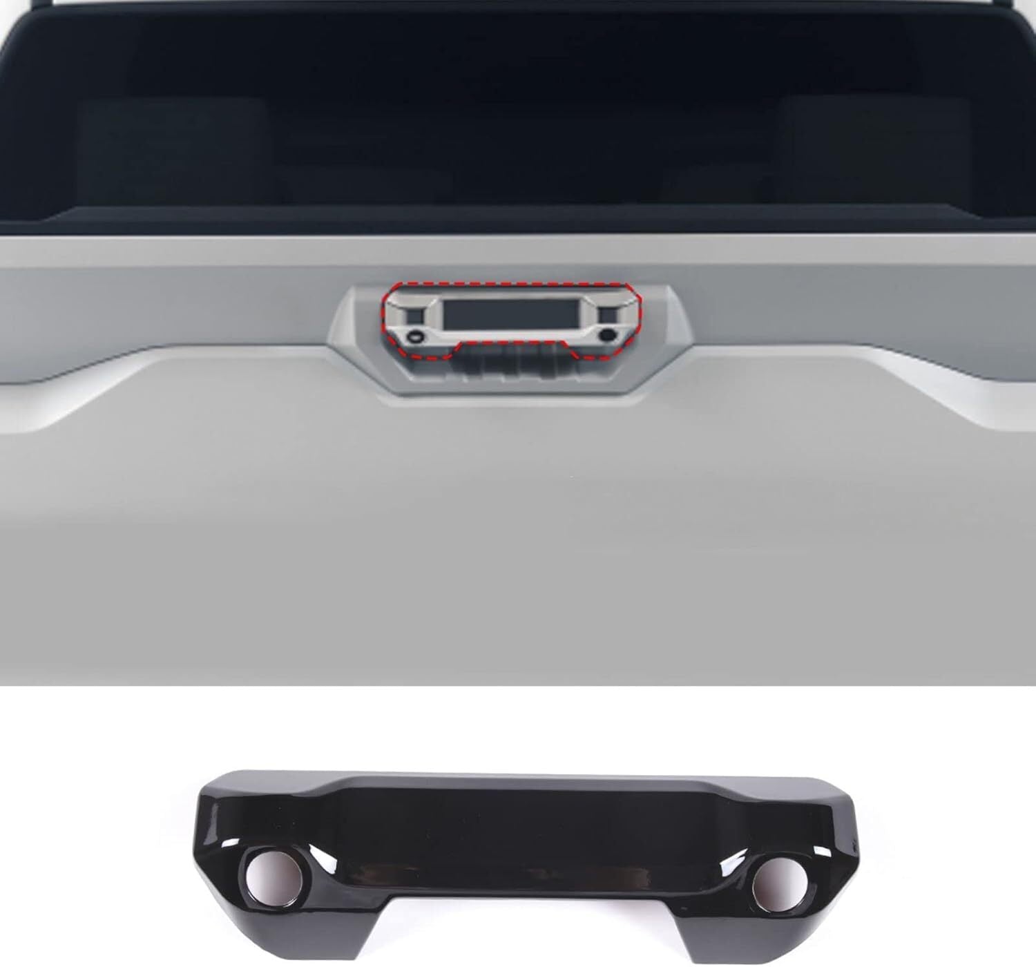 for Toyota Tundra 2022-2024 Tailgate Rear Trunk Door Handle Cover Trim Black