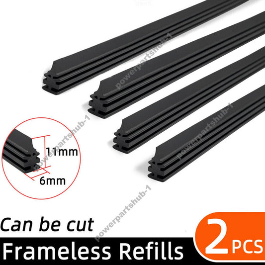 1 x Pair Universal 26 Car Bus Silicone Frameless Windshield Wiper Blade Refills