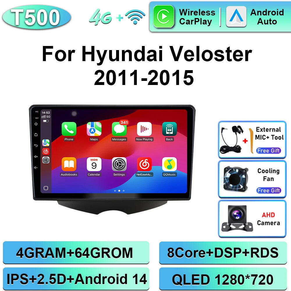 Car Radio for Hyundai for Veloster FS 2011-2015 CarPlay Stereo Multimedia GPS Player