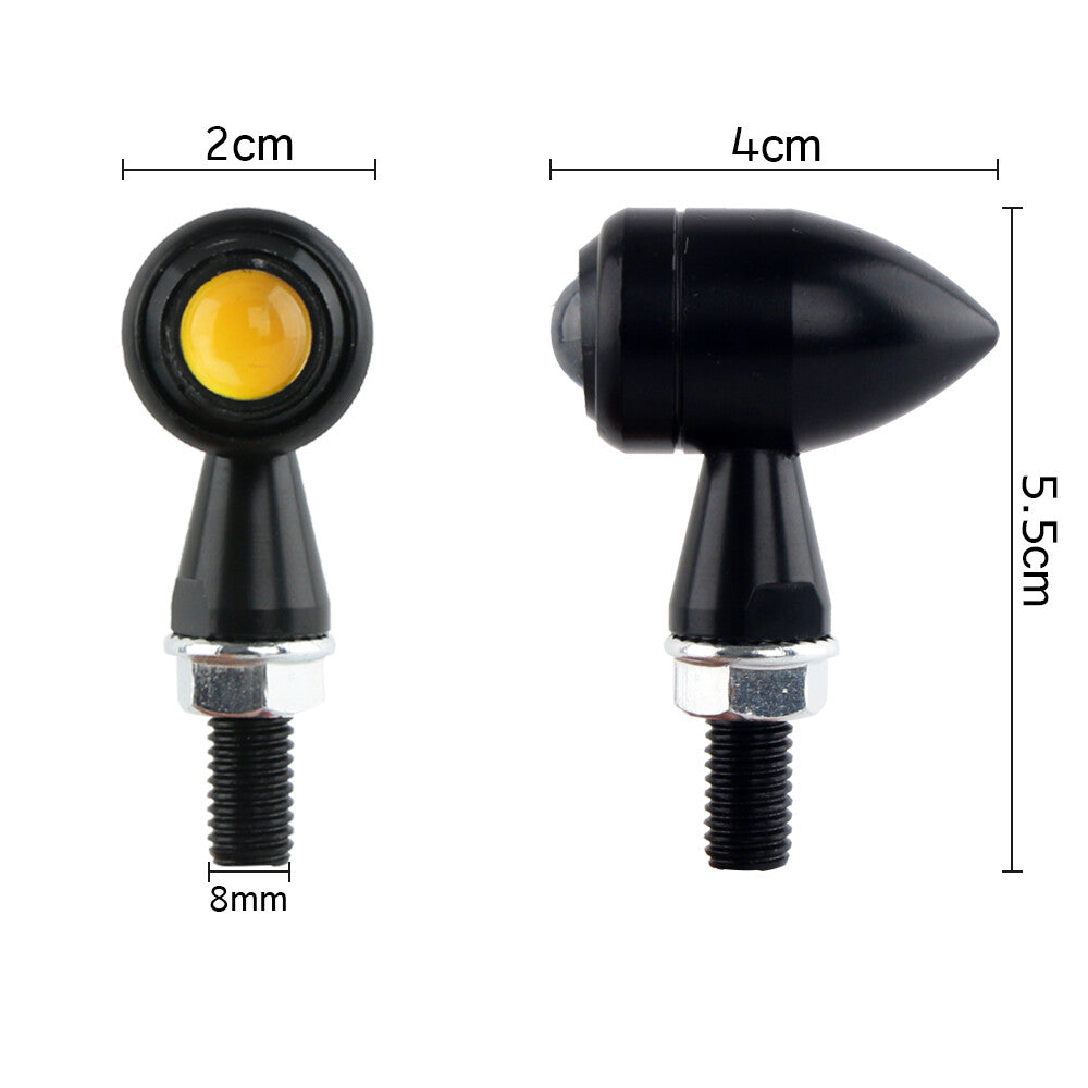 4-Pack Black Motorcycle LED for Mini Turn Signal Lights Flashing for Harley Bobber Racer
