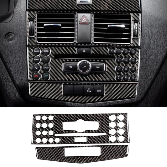 Central Control CD Panel Trim for Mercedes-Benz C Class W204 2007-10Carbon Fiber