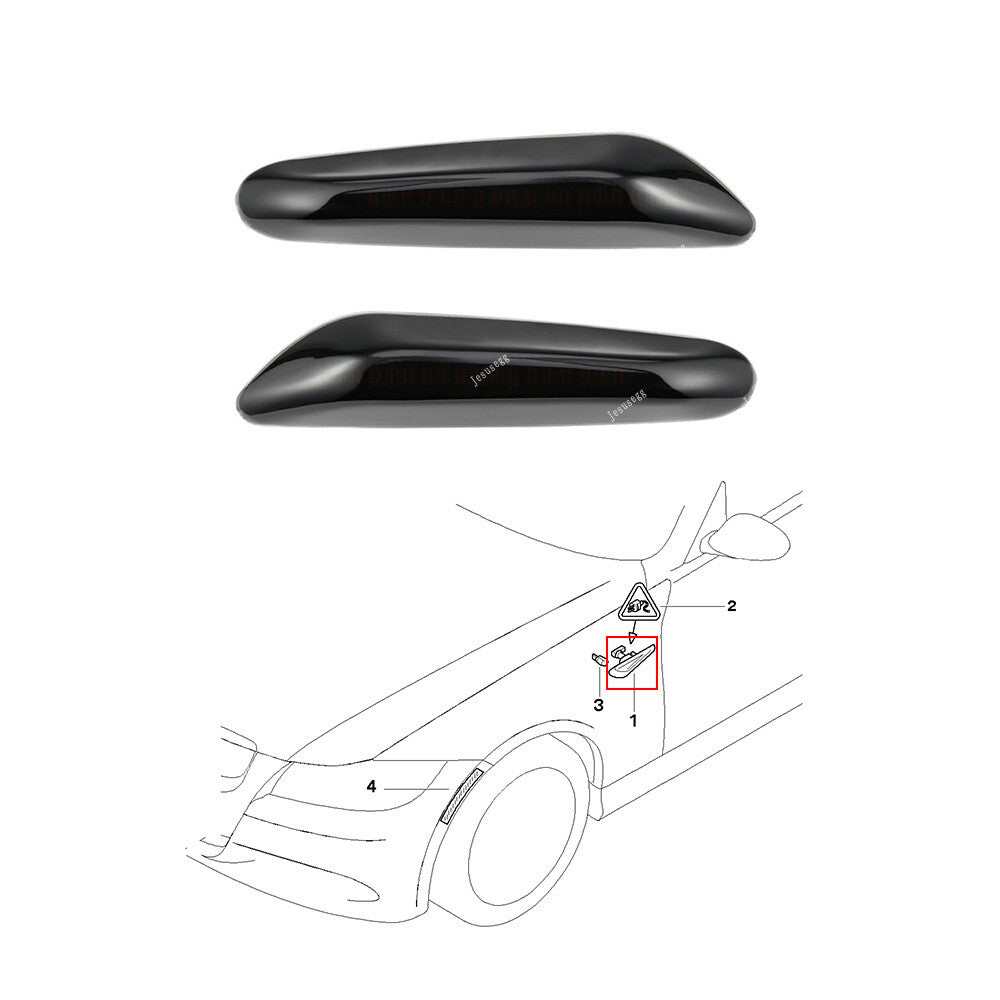 Qty 2 Smoked Lens LED Front Bumper Side Marker Lights Fit for BMW 1 3 5 X Series