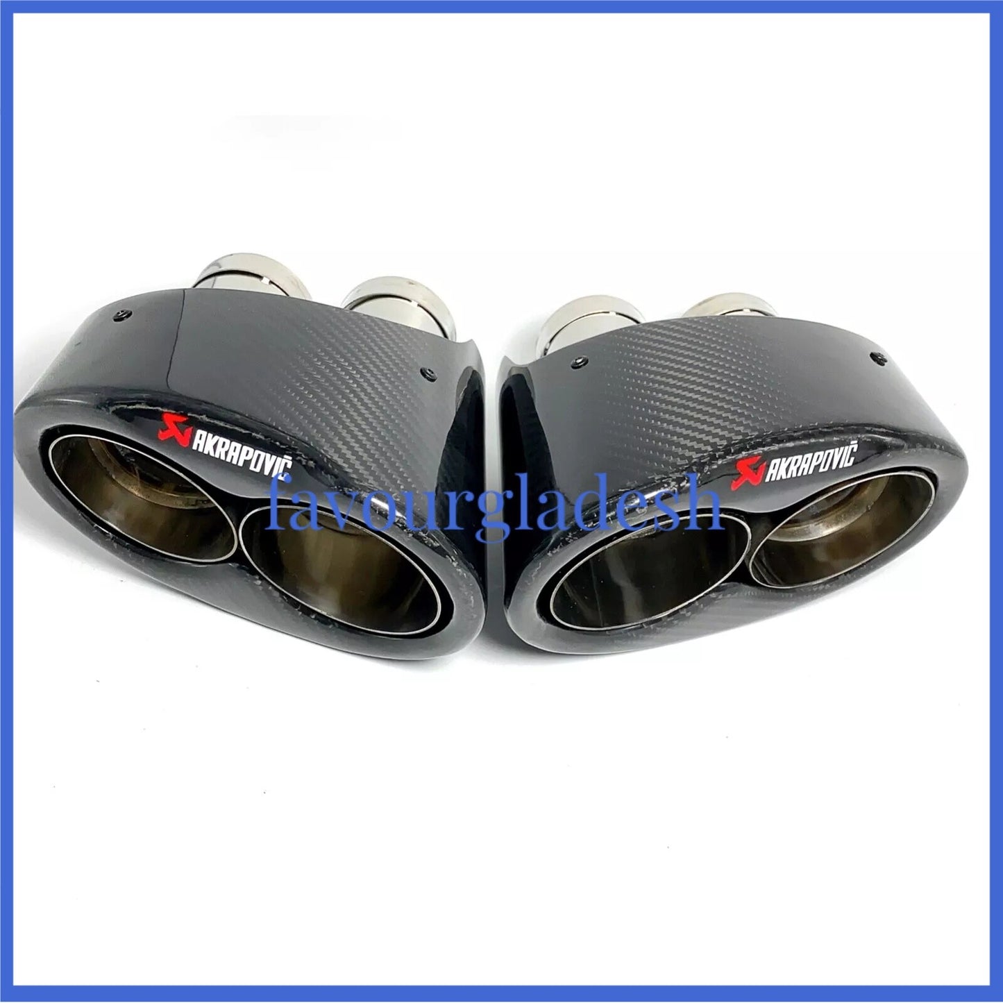 1 Pair Akrapovic Carbon Fiber Exhaust Tip for Audi RS3 RS4 RS5 RS6 A3 A4 A5 A6