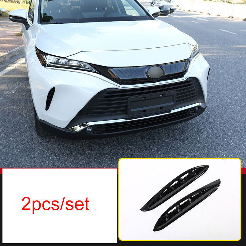 for Toyota Venza 21-2023 Glossy Black Front Bumper Air Inlet Frame Cover Trim 2X