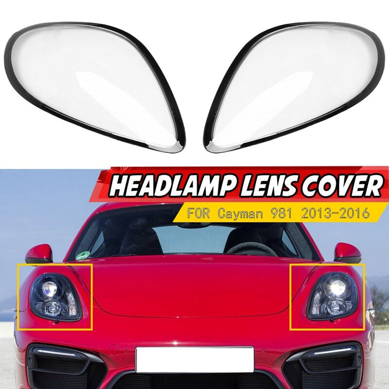 Applicable to 2014-2016 for Porsche Cayman 981 headlight lens cover headlights L+R