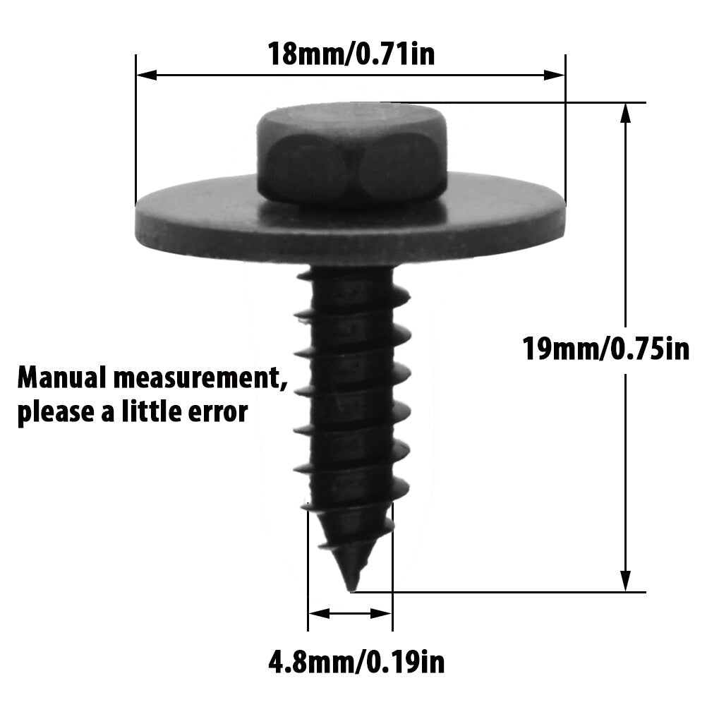 20x screw body hex screw with disc for Mercedes-Benz 4 8x 19 mm